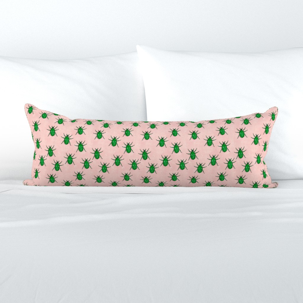 Green June beetle - pink  - LAD20