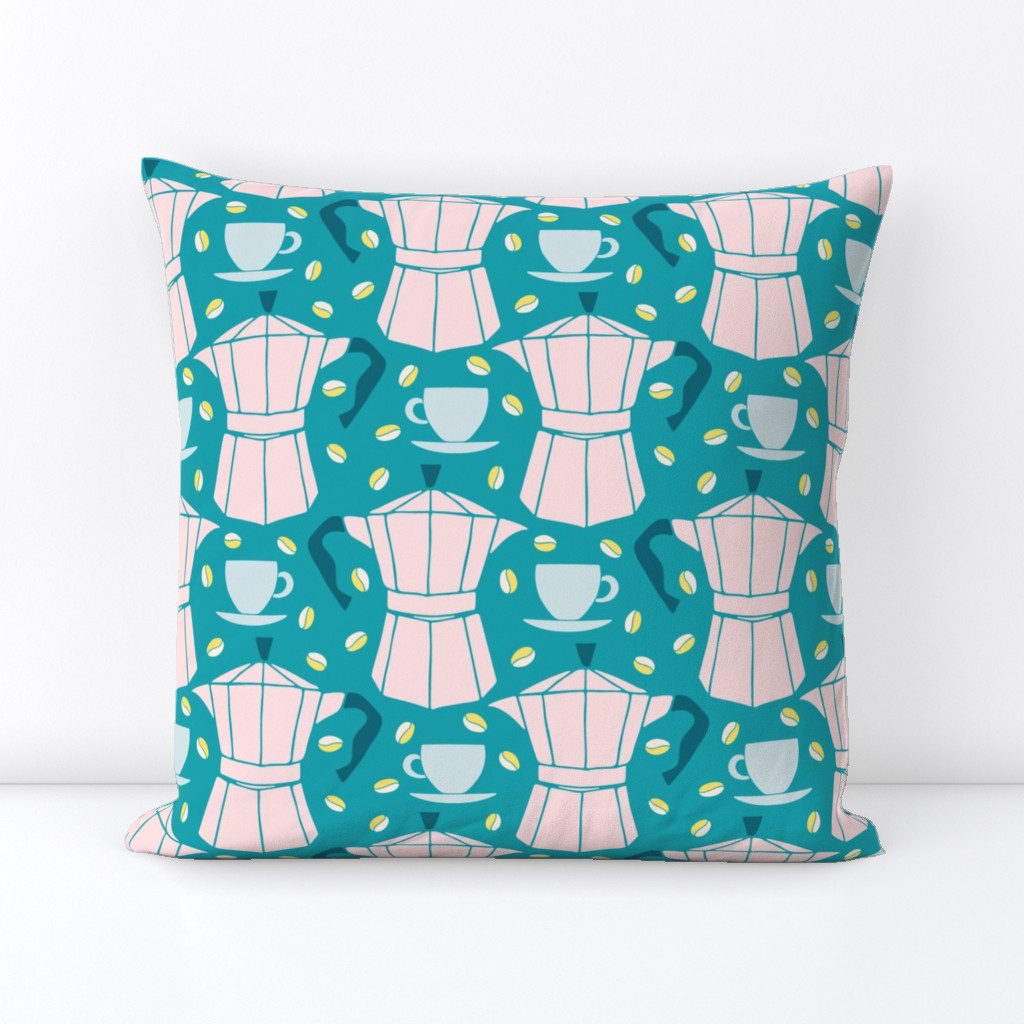 espresso pastel pink and teal by Pippa Shaw