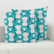 espresso pastel pink and teal by Pippa Shaw