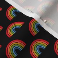 rainbow fabric - primary colors rainbow - black
