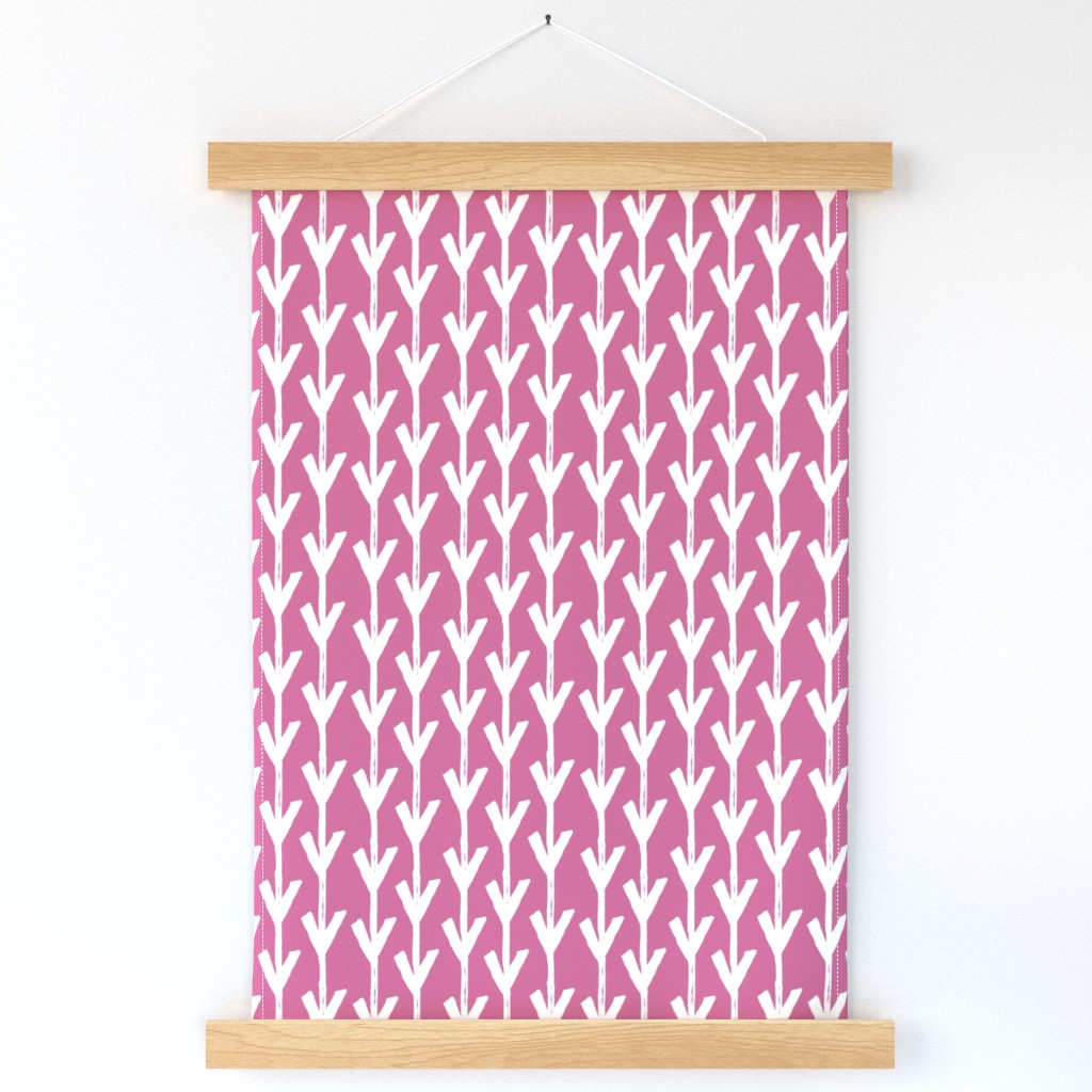 6" Bright Rose and White Boho Arrows Print