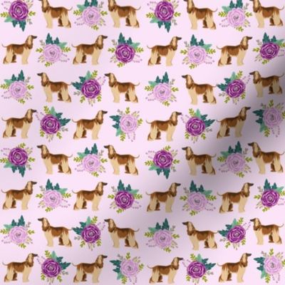 afghan hound fabric - dogs in purple fabric - lavender