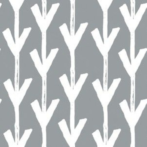 6" Grey and White Boho Arrows Print