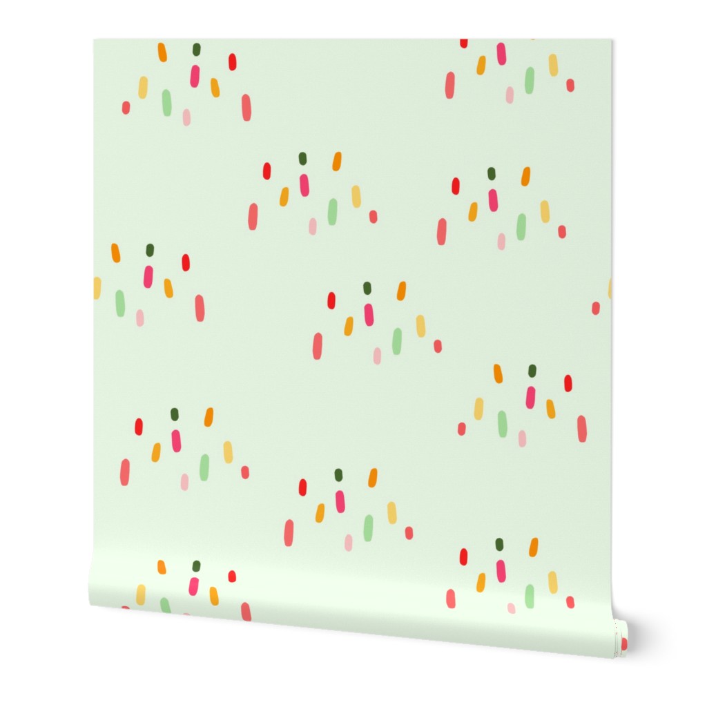 (L) Sprinkles Paper Cut-Out / Abstract Shapes - Large on Mint Green