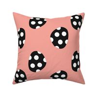 White Spotted Black Dots On Pink