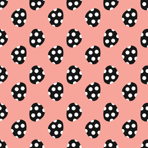 White Spotted Black Dots On Pink