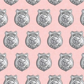 (1.75" scale) police badge pink LAD20