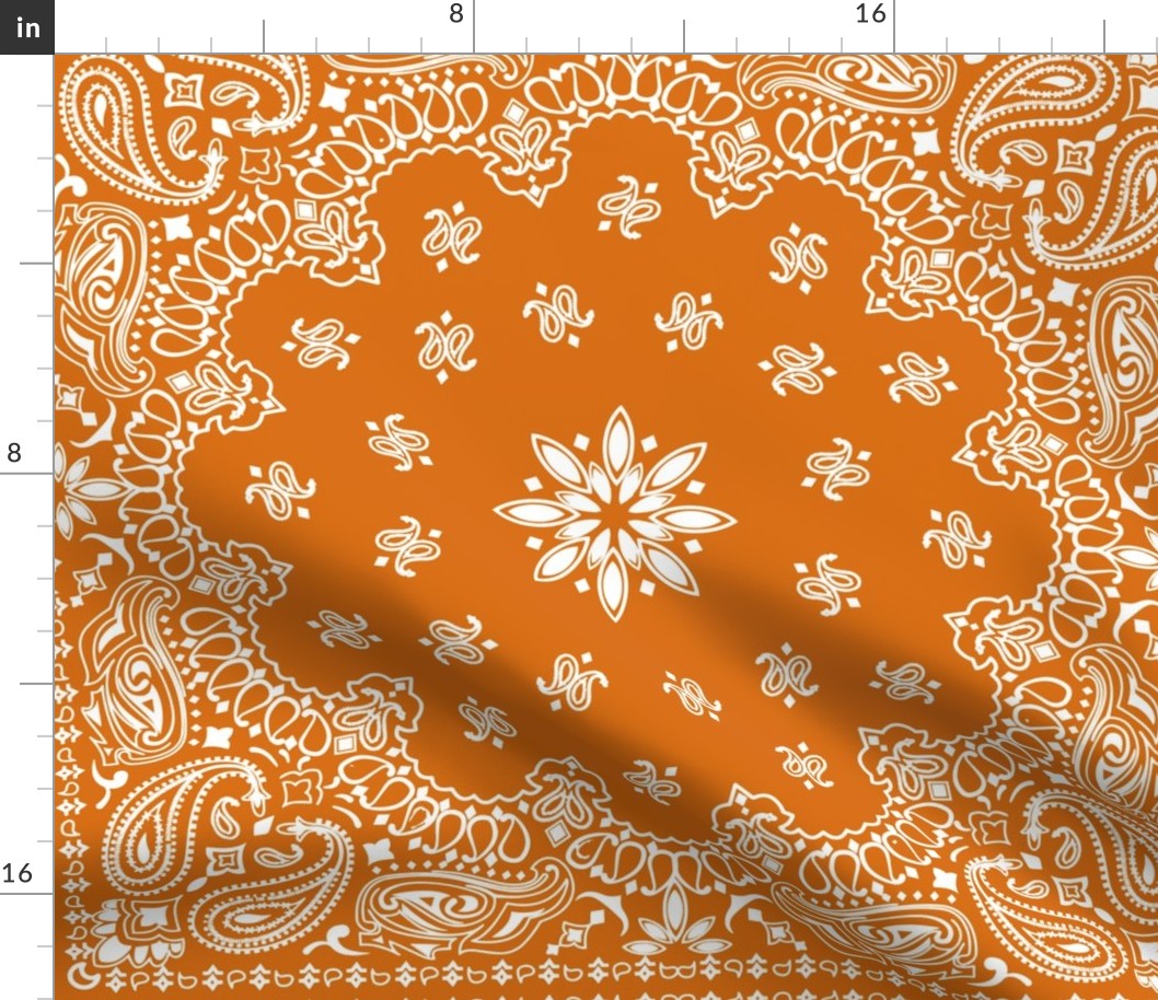 pañuelo, blanco, muchachos, naranja, disfraz, país, vaquero, bufanda,  cachemir, cuadrado, Texas, occidental Tela | Spoonflower