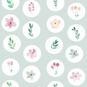 sweet times little florals on sea green 