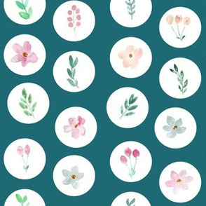 sweet times little florals on deep teal 
