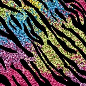 Rainbow Glitter Tiger Stripes