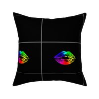 Sexy Rainbow Lips Fabric Mask Template