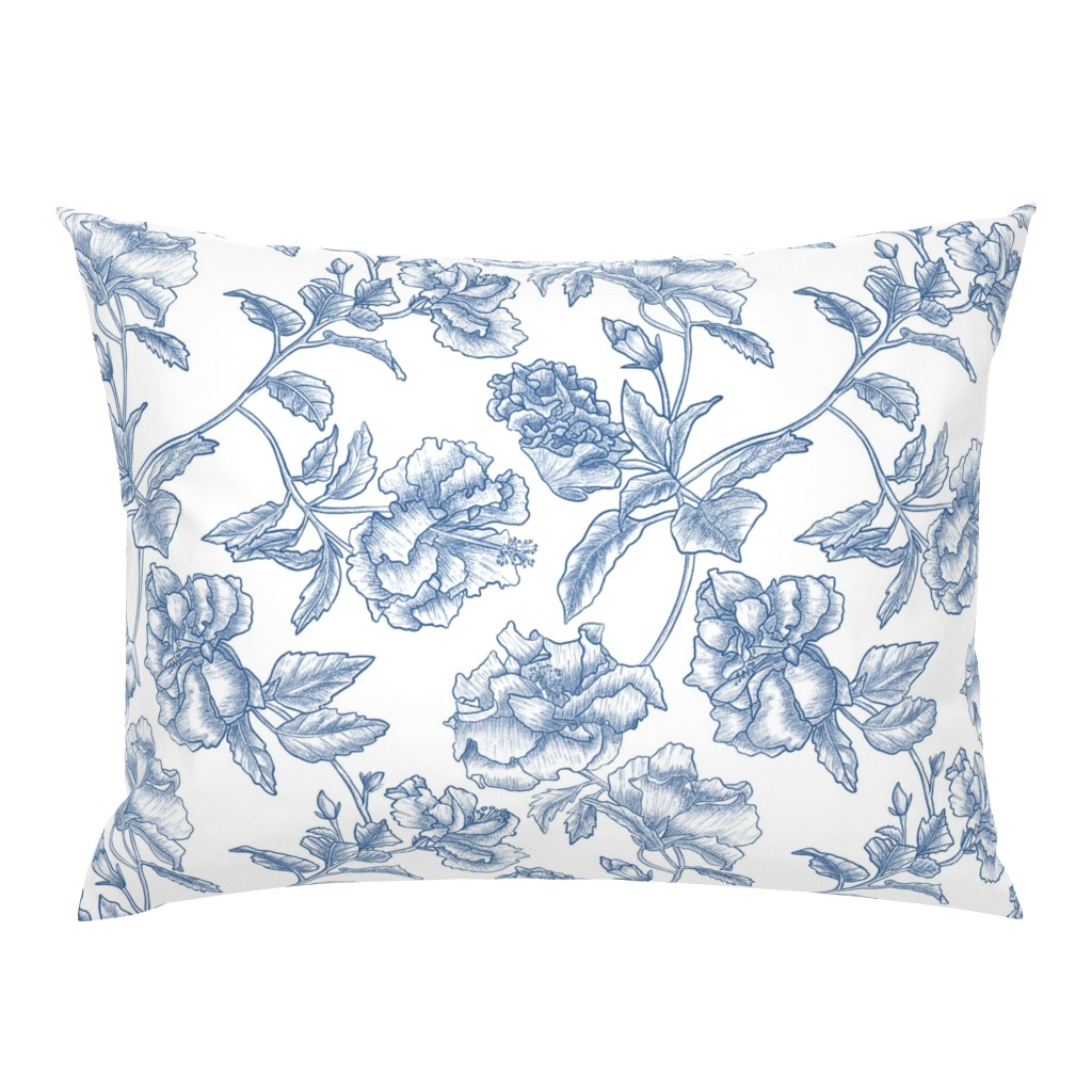 Hibiscus Toile.Blue