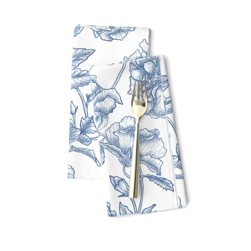 Hibiscus Toile.Blue