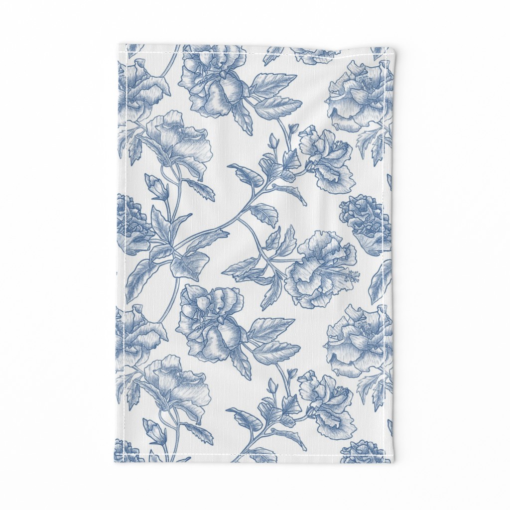 Hibiscus Toile.Blue