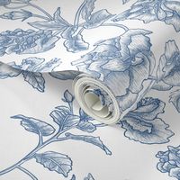 Hibiscus Toile.Blue