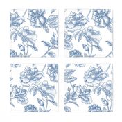 Hibiscus Toile.Blue