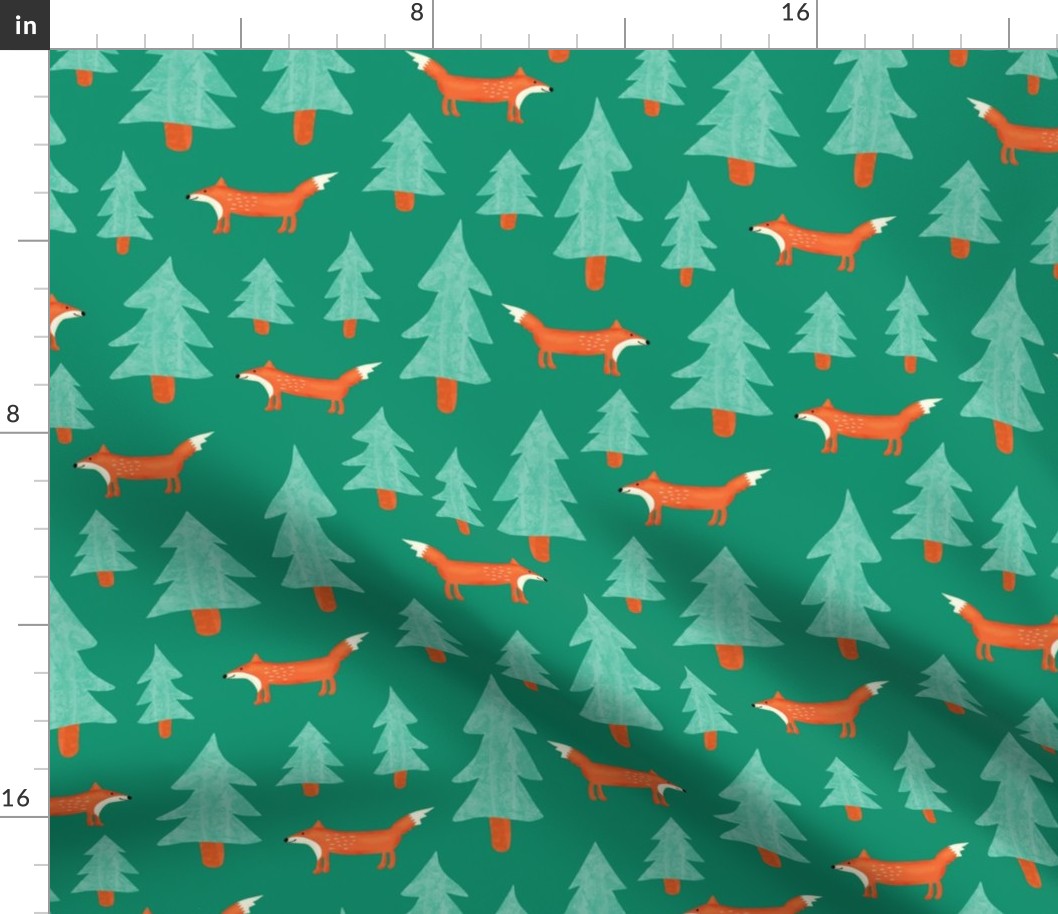 Foxes Between Forest Trees