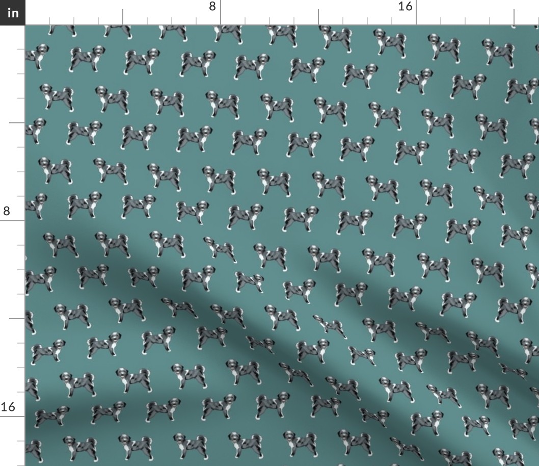 aussiedoodle fabric - doodle dog - green