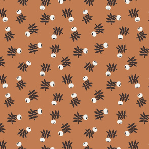 flower fabric - earth tones 2020 fabric - sfx1346 caramel