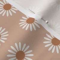 retro daisy fabric - sweet floral daisy design - sfx1213 almond