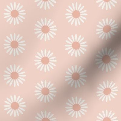retro daisy fabric - sweet floral daisy design - sfx1404 blush