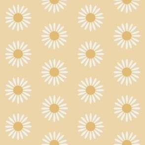 retro daisy fabric - sweet floral daisy design - sfx0916 chamomile