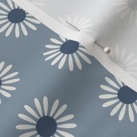 retro daisy fabric - sweet floral daisy design - sfx4013 denim