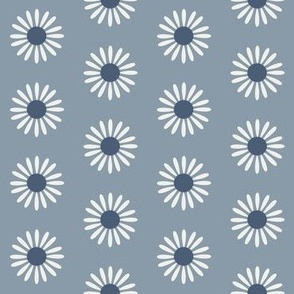 retro daisy fabric - sweet floral daisy design - sfx4013 denim