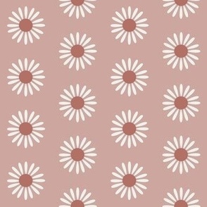 retro daisy fabric - sweet floral daisy design - sfx1512 rose