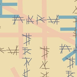 Abstract beige pattern with hieroglyphs