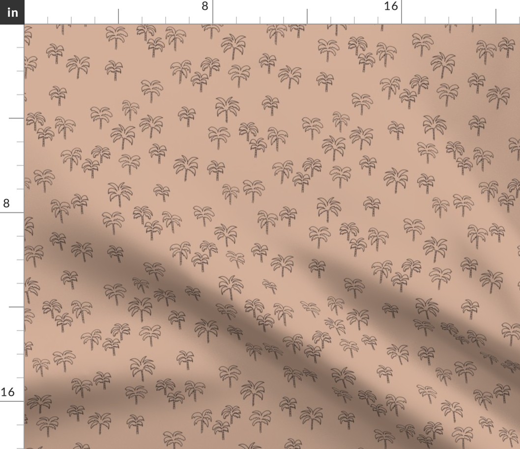 palm tree fabric - summer 2020, muted colors - sfx1213 almond