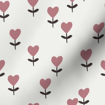 heart flowers fabric - sweet feminine floral - sfx1718 clover