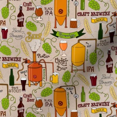 Craft brewery (small scale/light taupe background)