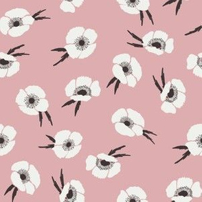 poppies fabric - fall floral fabric - sfx1611 powder