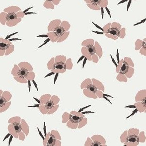 poppies fabric - fall floral fabric - sfx1512 rose