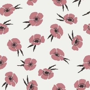 poppies fabric - fall floral fabric - sfx1718 clover