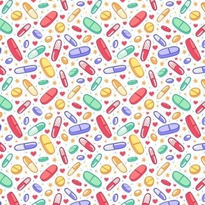  Colorful Pills on White 1/2 Size