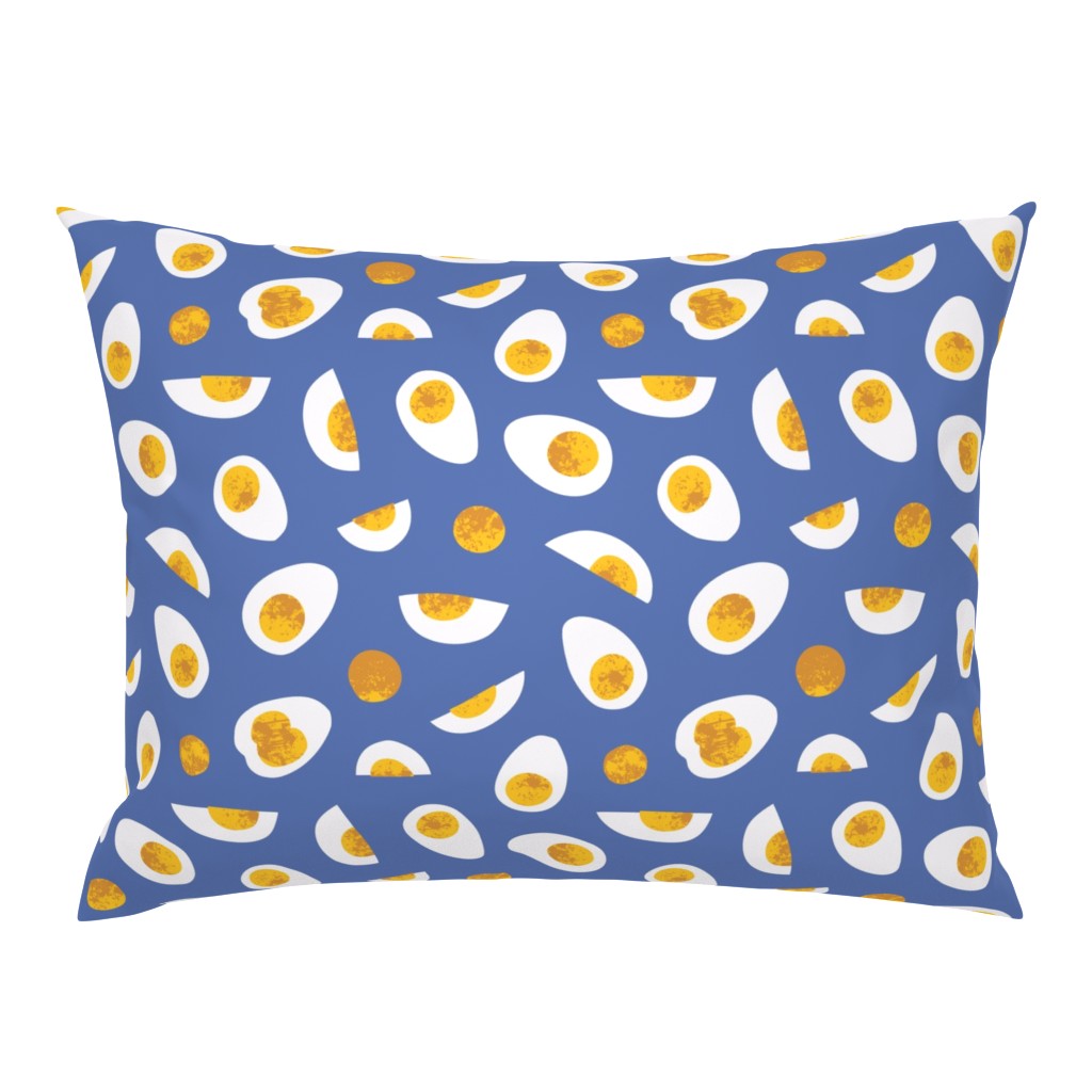 Bright yolks on blue