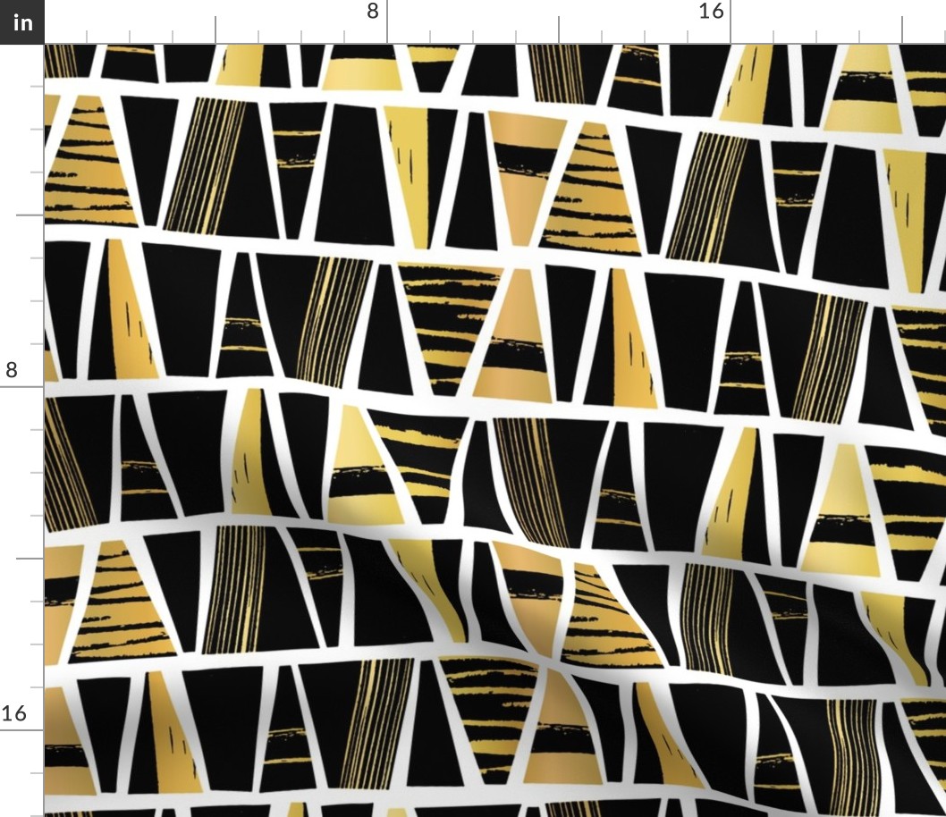 Golden and Black Block Stripes