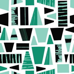 Abstract Shapes Teal Green Black