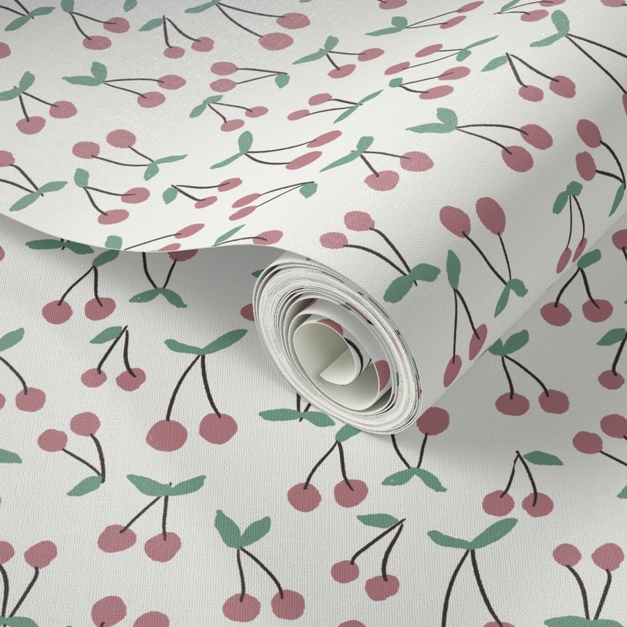 cherries fabric - summer fruit fabric - sfx1718 clover