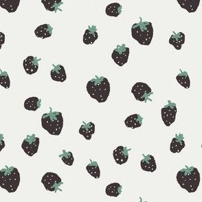 strawberries fabric - summer fruit fabric -  sfx1111 coffee