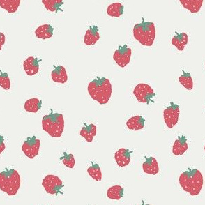 strawberries fabric - summer fruit fabric -  sfx1755 crimson