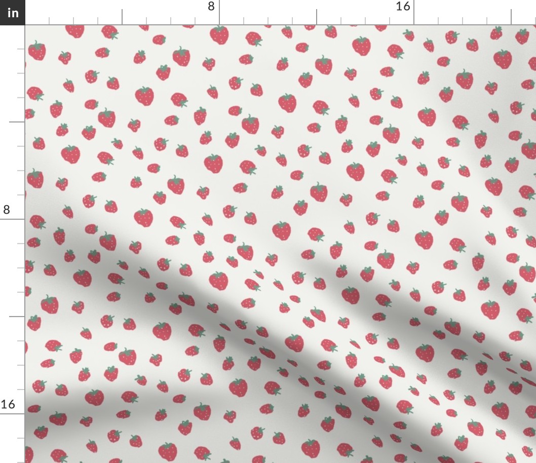 strawberries fabric - summer fruit fabric -  sfx1755 crimson