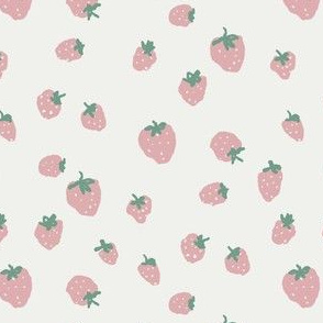 strawberries fabric - summer fruit fabric -  sfx1611 powder