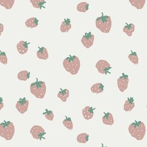 strawberries fabric - summer fruit fabric -  sfx1512 rose