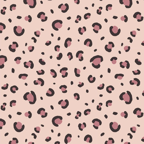 leopard print fabric - minimal trendy design - sfx1404 blush