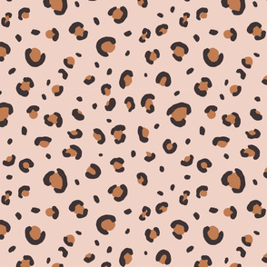 leopard print fabric - minimal trendy design - sfx1346 caramel sfx1404 blush