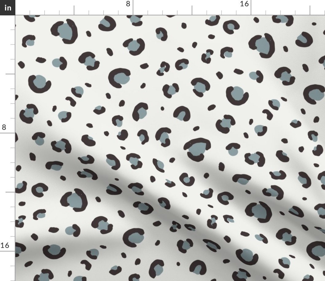 leopard print fabric - minimal trendy design - sfx4408 slate